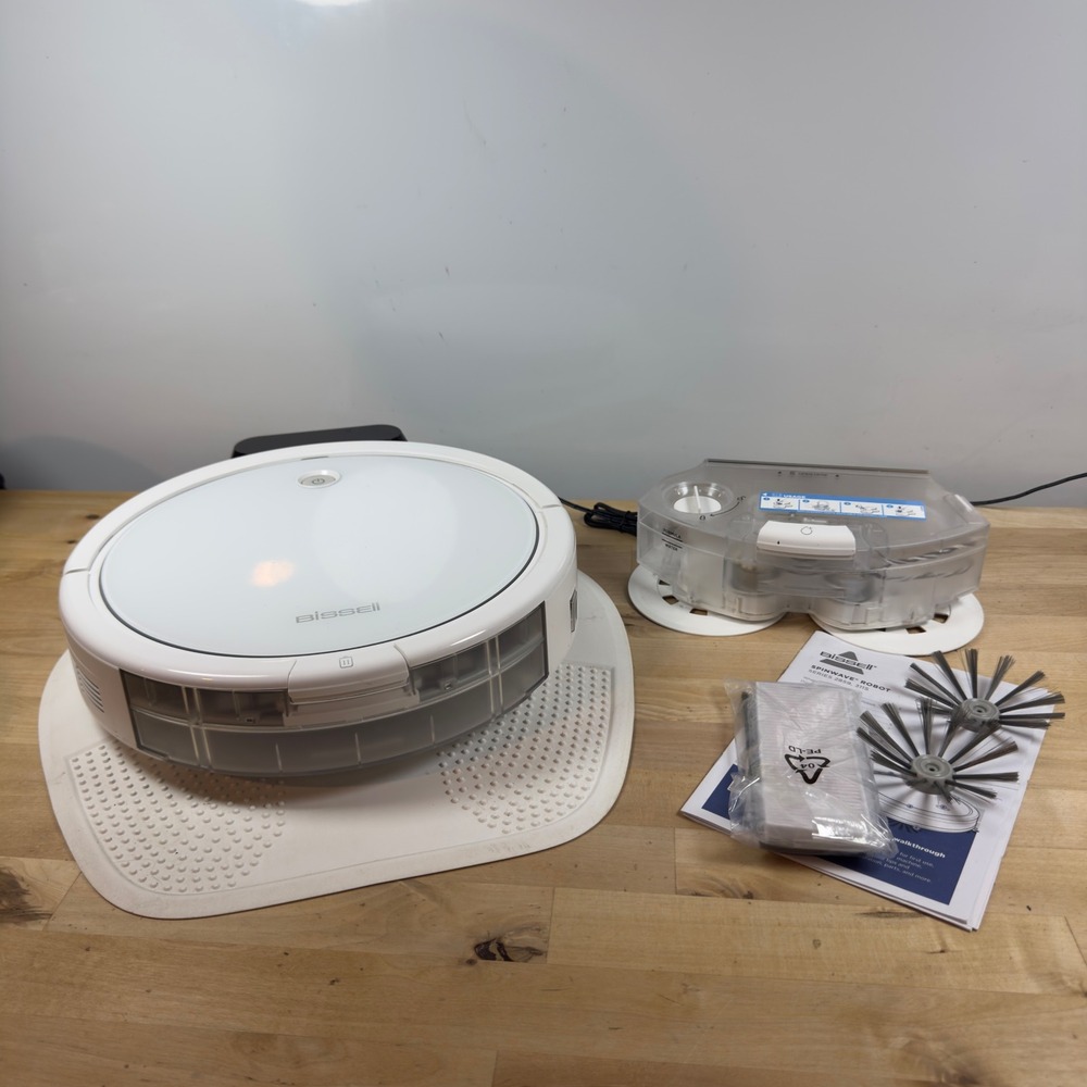 Bissell SpinWave Robot 3115 White 2-in-1 Robotic Vacuum and Mop with Base